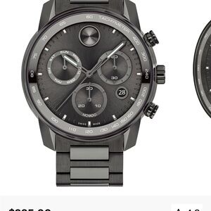 Movado Gunmetal Gray Stainless Steel Chronograph Watch